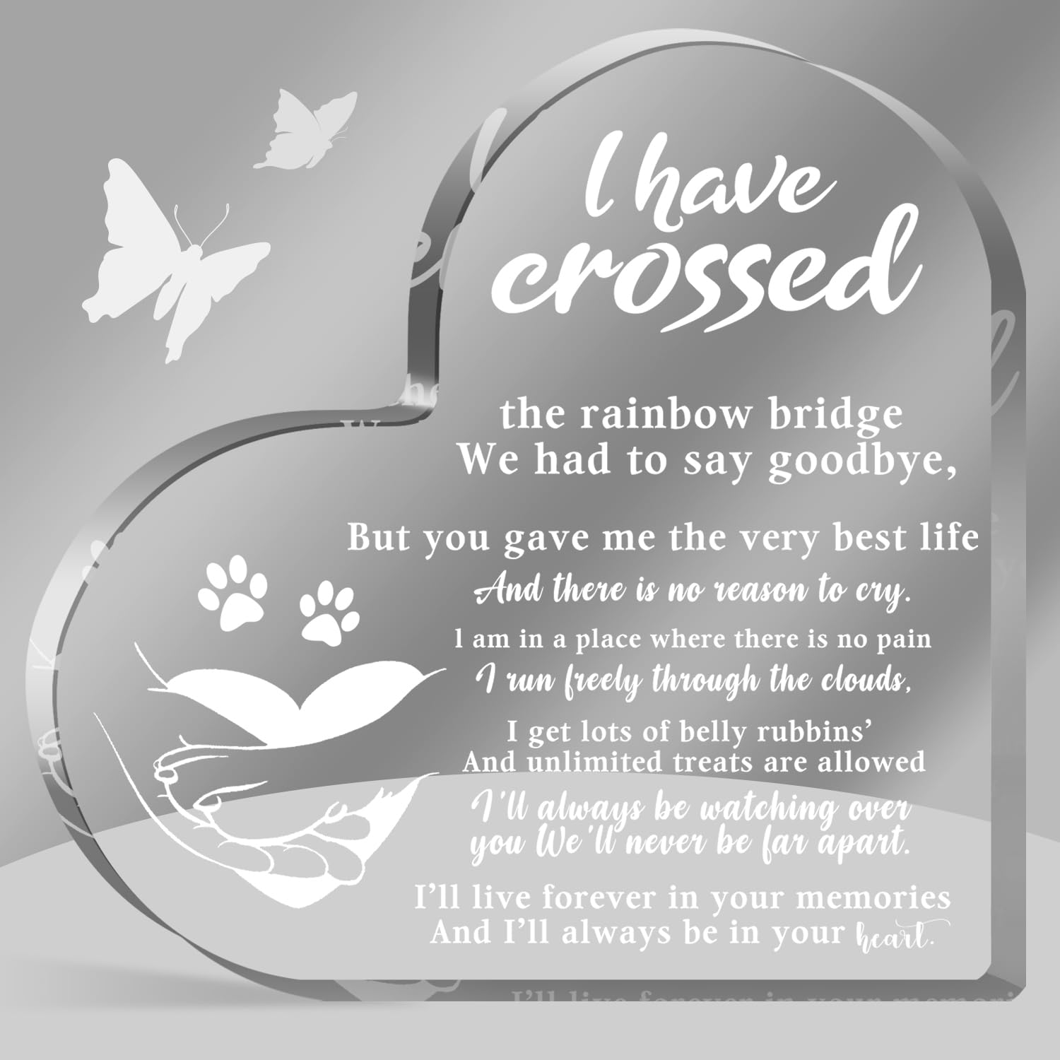 Pet Memorial Acrylic Rainbow Bridge Decorations - Sympathy Gifts for Loss of Dog, Cat - Bereavement Gifts for Pet Loss Remembrance image number 3