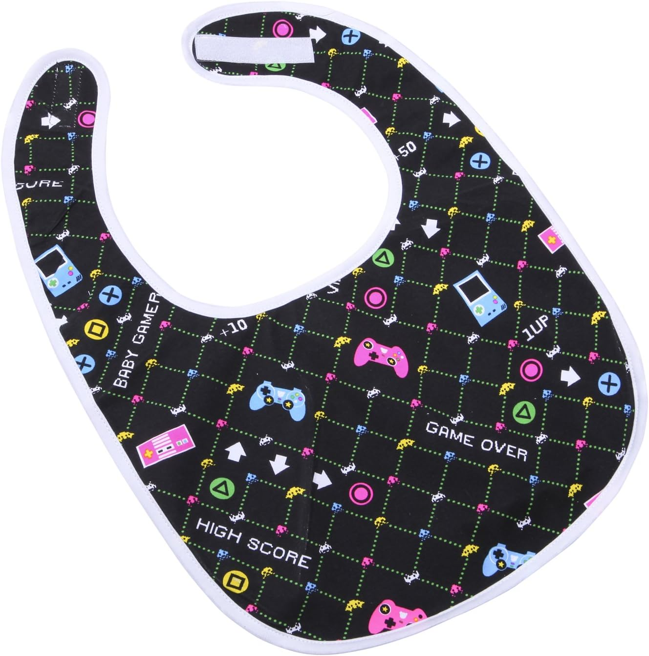 Littleforbig Adult Sized Bib 2 Packs Gamer and Princess Hearts