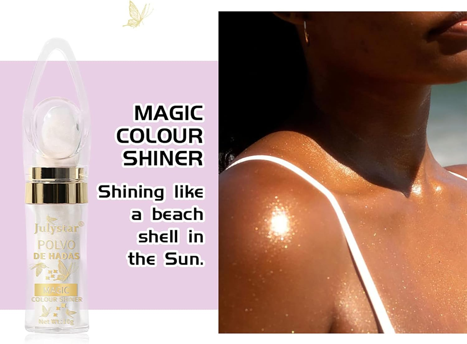 Joyeee Body Glitter, 6Colors Face Glitter Powder, Shimmer High Gloss Powder Brighten Dimension Skin, Nude Shiny Blush Nose Shadow for Body Face Hair Eye, Travel Size Sparkle Glow Cosmetic Gift Kit image number 1