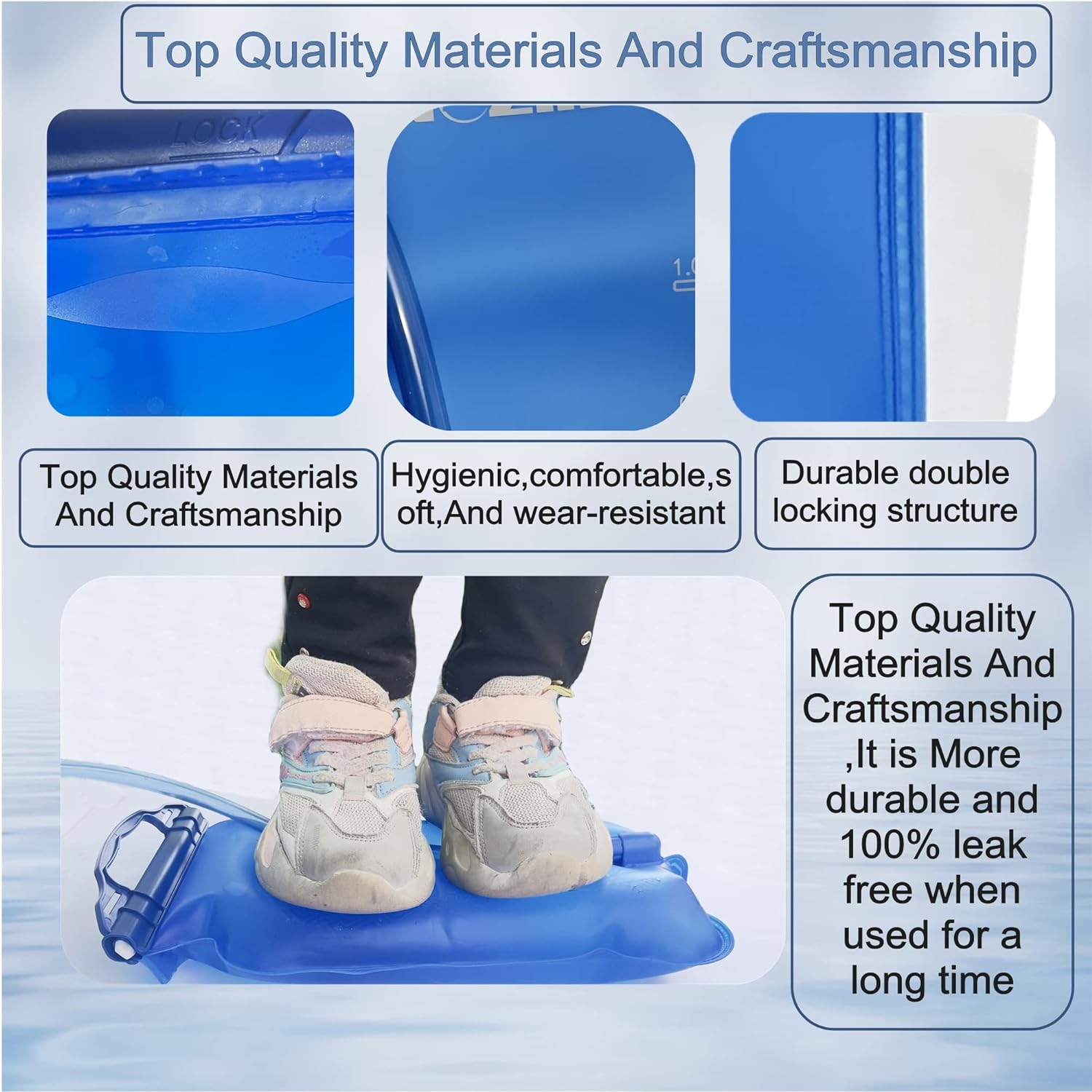 TANNOZHE Hydration Bladder 1.5,2,3Litre Leak Proof Water Bladder Reservoir,Bpa Free Hydration Pack Replacement,Sports Travel Reservoir Hydration Bag Pack Hiking Outdoor image number 3