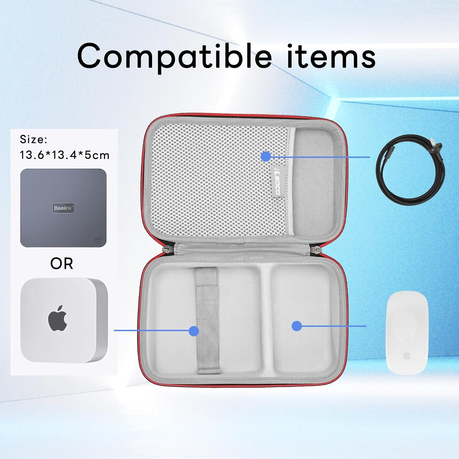 Mini Computer Case for Apple 2024 Mac Mini M4/M4 Pro & Beelink Alder Lake-N100/N150/Mini-S12/Ser5 Pro/Ser5/Eqi12/Eq14/U59 Pro & KAMRUI Intel Alder Lake N95/AK1PLUS by RLSOCO -Black (Case Only) image number 1