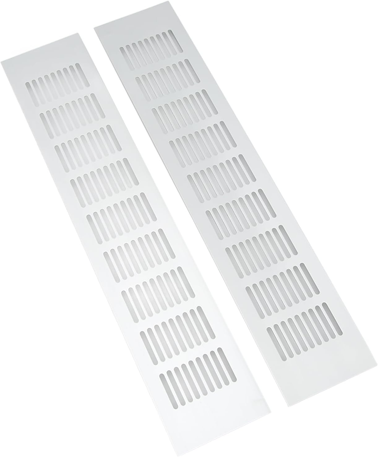 Ventilation Grille 2Pcs Aluminum Alloy Rectangular Vent Plate 80X400Mm with Pre-Drilled Holes for Easy Installation for Closets Shoe Cabinets Motorhomes Rvs Camping Home Office Furniture image number 5
