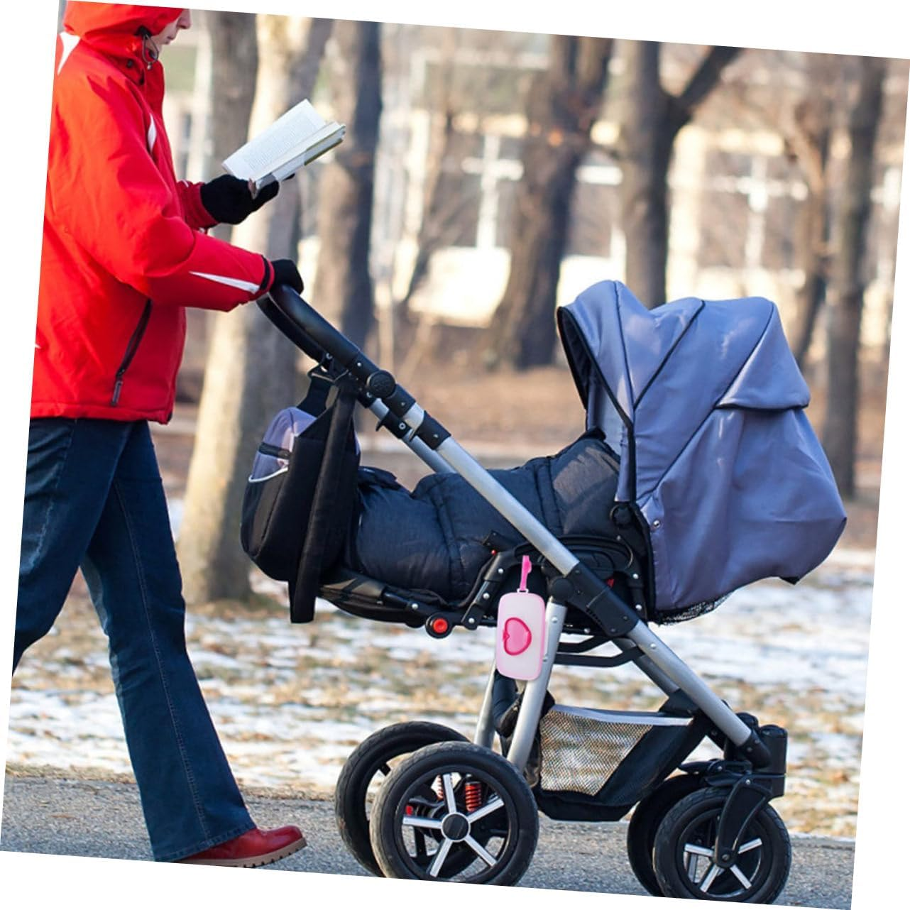 Generic 2Pcs Boxes Love Wet Tissue Box Reusable Wipes Pouch Dispenser Stroller Product Bin Cable Bag Wipes Cover Wipe Container Hanging Accessories Kit Holders Pp Plastic image number 6