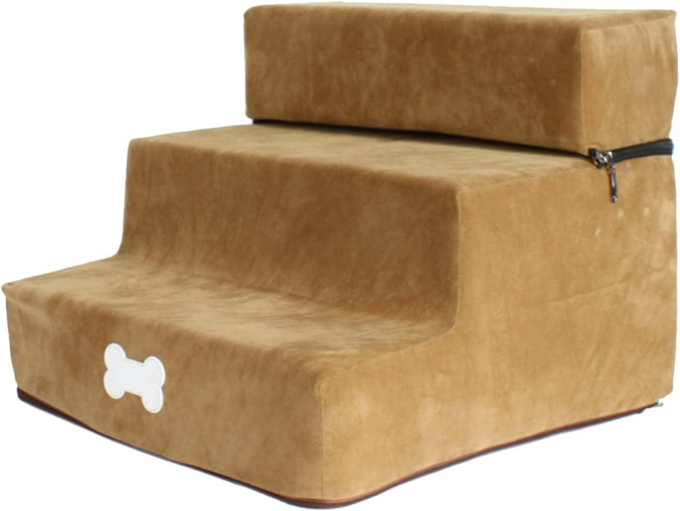 Cat Stairs for Old Cats - Pet Stairs, Steps for Dogs to Get on Bed, Soft Non-Slip Cat Steps with Foldable 3 Ladders, High-Density Foam Pet Stairs for Puppies, Kittens, Old Dogs Borato