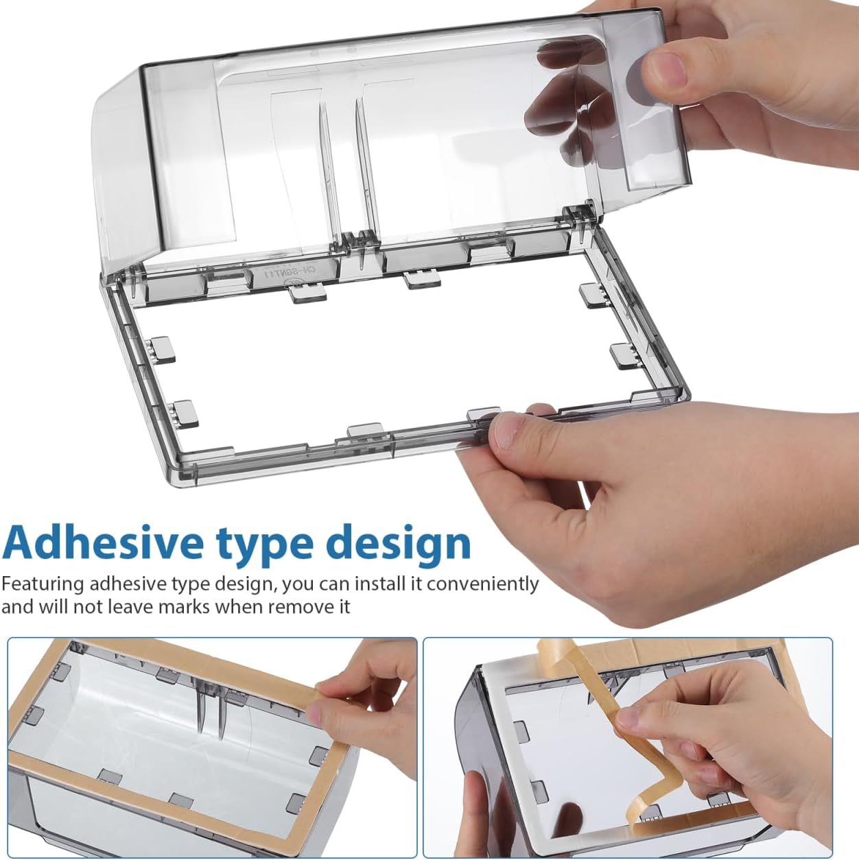 Iplusmile 2-Gang Weatherproof Outlet Cover in Use Electrical Power Outlet Cover, Outdoor Plug and Receptacle Protector for Garden Home Bathroom, Clear Black - Transparent Color image number 5