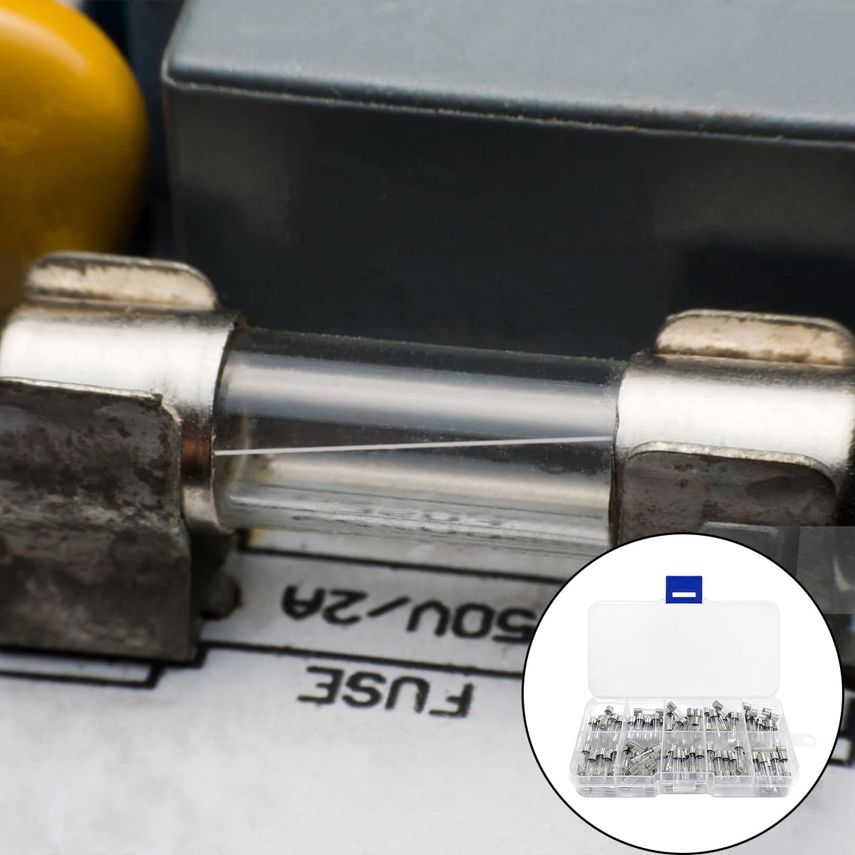 Glass Quick Fast Blow Fuse Kit, 100 PCS Fast Blow Glass Fuses Assortment Kit with a Storage Box (5X20Mm, 0.2A~20A) image number 4