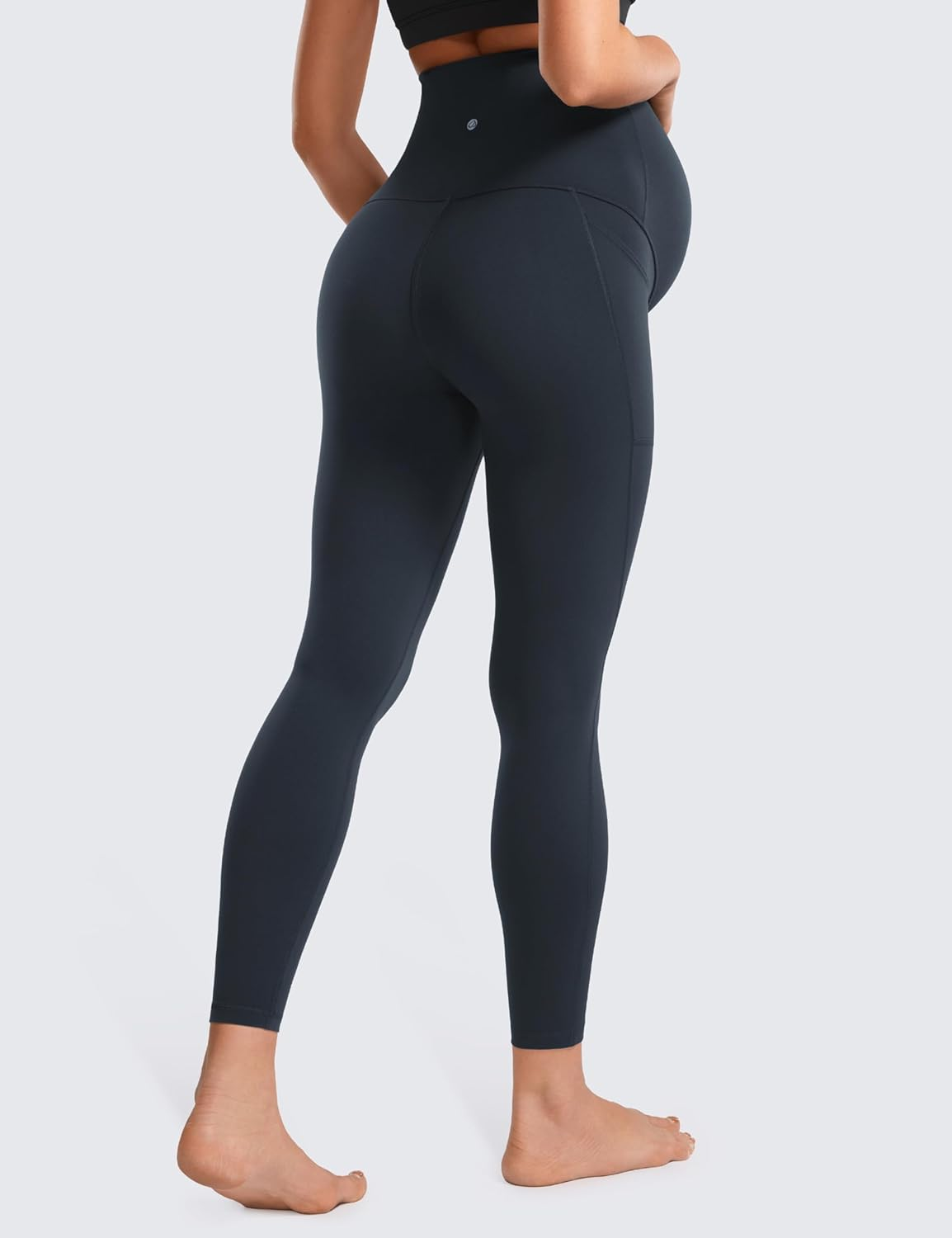 CRZ YOGA Womens Butterluxe Maternity Leggings with Pockets 25" - Workout Activewear Yoga Pregnancy Pants Buttery Soft image number 2