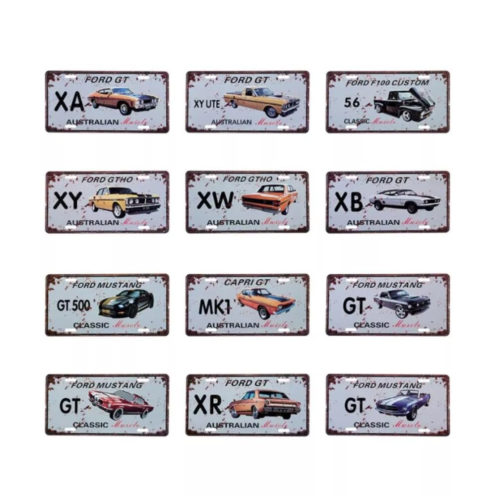 Tootoo Aussie Muscle Car License Sign - Tin, 30Cm X 15Cm, Wall Mount, Vintage Car Style image number 1