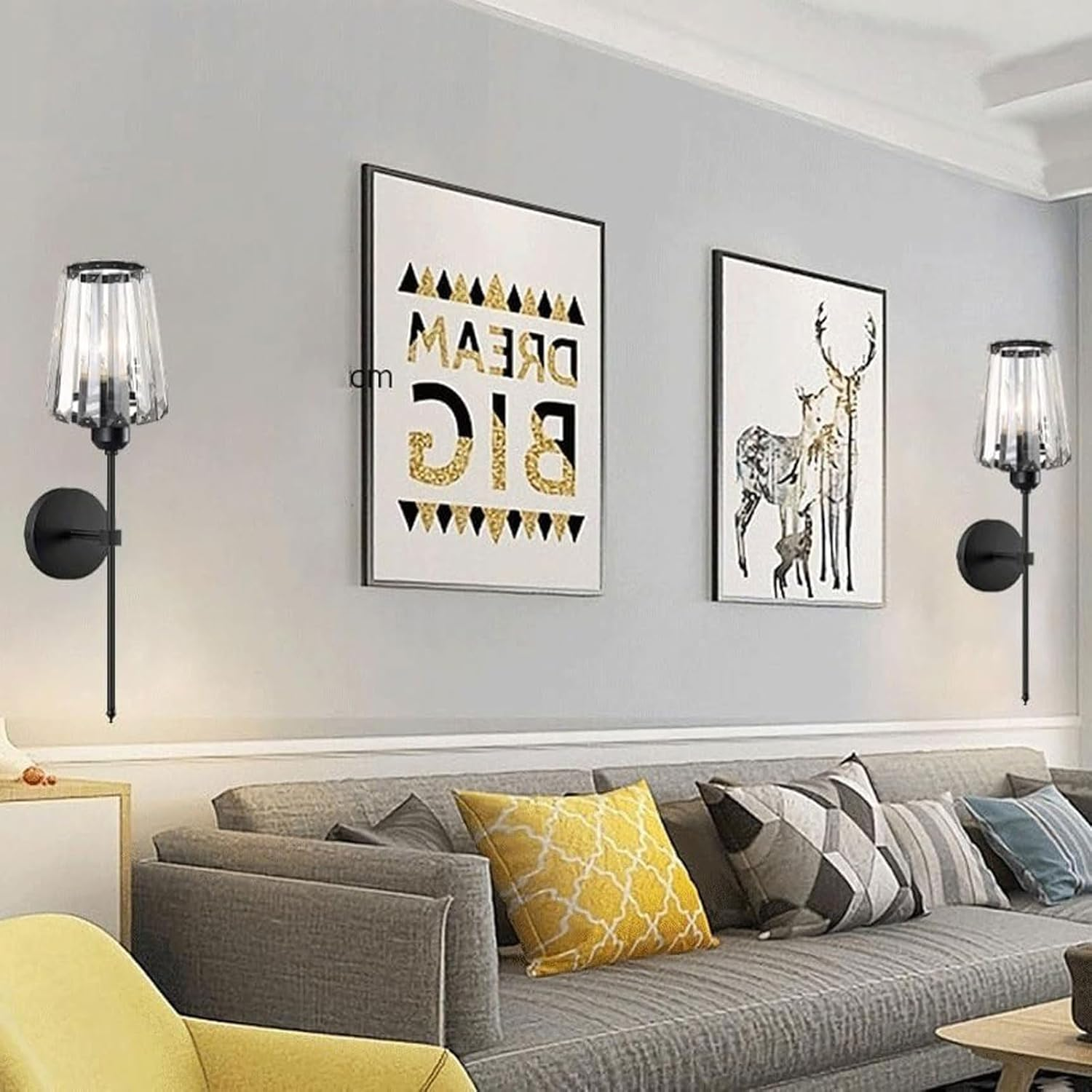 Wall Lights Set of 2 Battery Operated Wall Sconces Clear Glass Lighting Fixture Rechargeable Wall Lamps for Bathroom Bedroom Wall Lighting image number 1