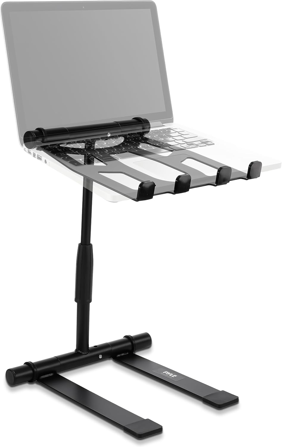Pyle Portable Folding Laptop Stand - Standing Table with Adjustable Angle, Foldable Height and Four Prong Anti-Slip Tray for Ipad, Tablet, DJ Mixer, Workstation, Gaming and Home Use - PLPTS55 image number 1