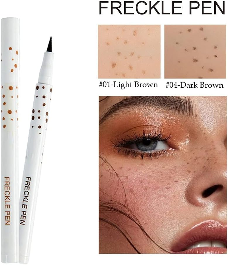 Wimode 2 Colors Freckle Pen Waterproof Long-Lasting Quick Dry Small Spot Natural Lifelike Freckle Makeup Pen (Light Brown) image number 6