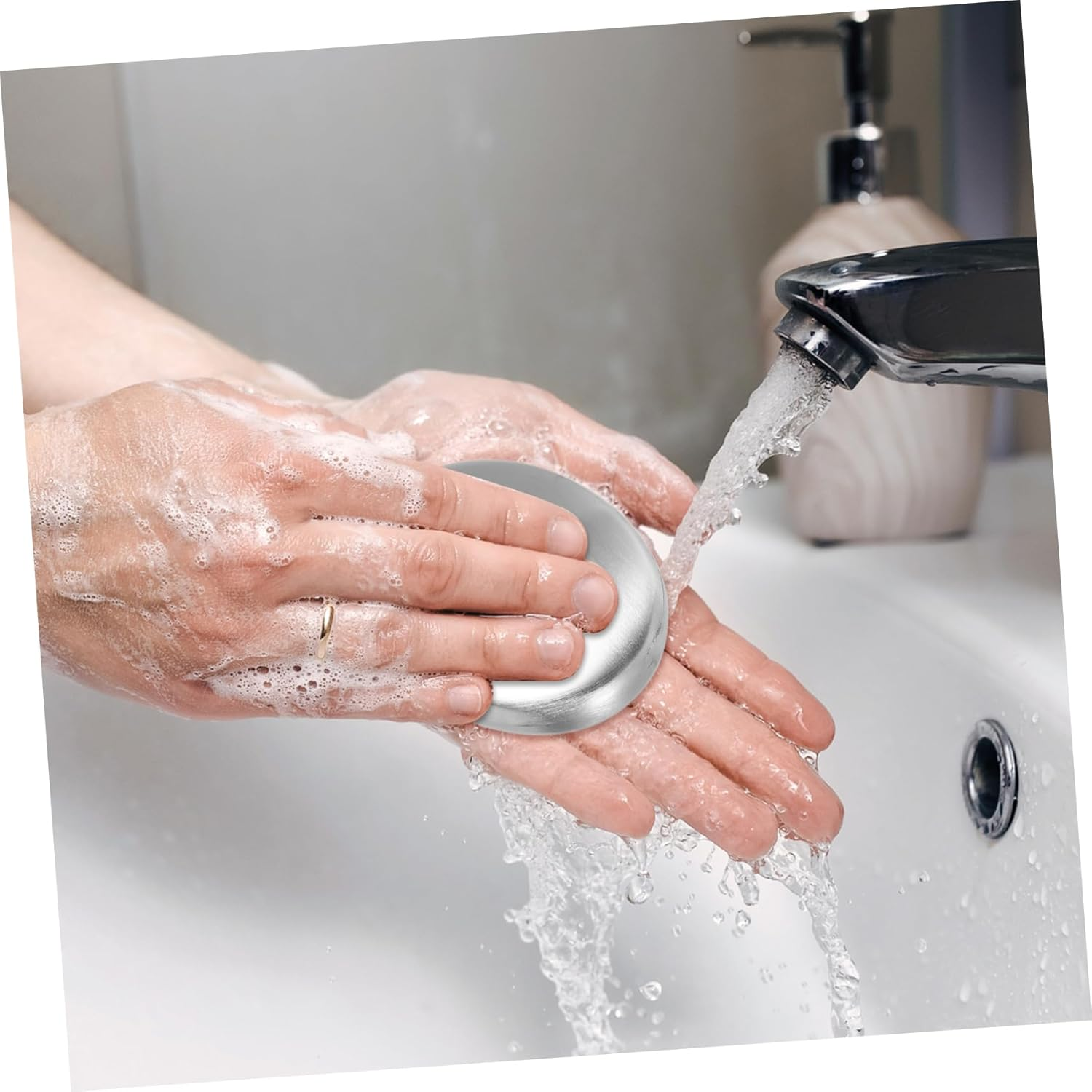 Alipis Metal Odor Absorber Soap Stainless Steel Soap Bar Dual Use Hand Cleaning Odor Removing Dishwasher Safe Safe For image number 2