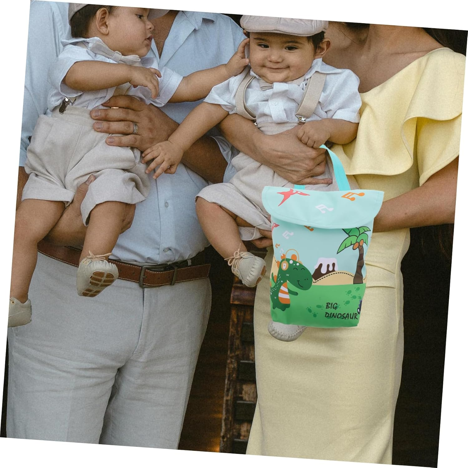 Vaguelly Essential Diaper Bag Organizer for Portable Nursery Storage Pouch Generous Space for Diapers and Essentials Convenient Hanging Design Dinosaur