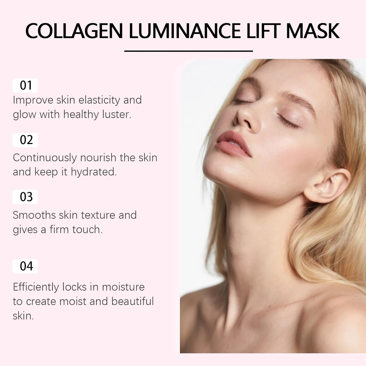 Quasi Bio Collagen Hydrogel Sheet Mask,Korean Collagen Glow up Face Mask 2.0,Reduces Aging Signs Firm Skin Deep Hydrating Mask for Fine Lines Fading&Pore Refinement,All Skin Types (4 PCS) (1) image number 4