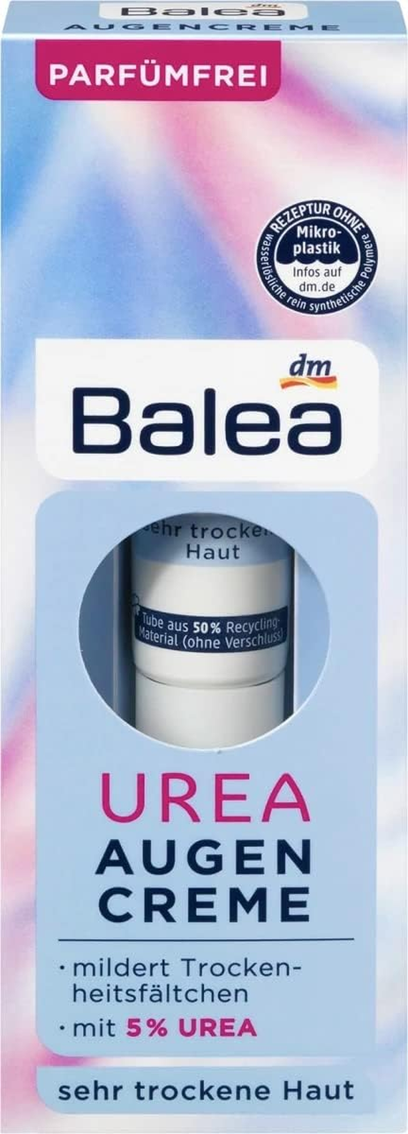 Balea Eye-Contour Cream for Very Dry Skin (5% Urea) - Optimum Hydration, Reduces Dry Lines & Wrinkles- Vegan/Not Tested on Animals - 15Ml image number 2