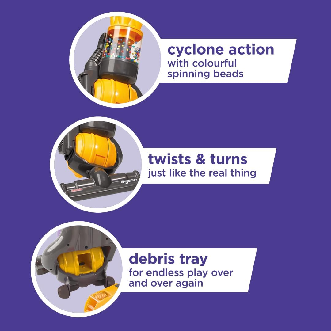 Casdon 64102 Dyson Ball DC24 Roleplay, Grey/Yellow, Single