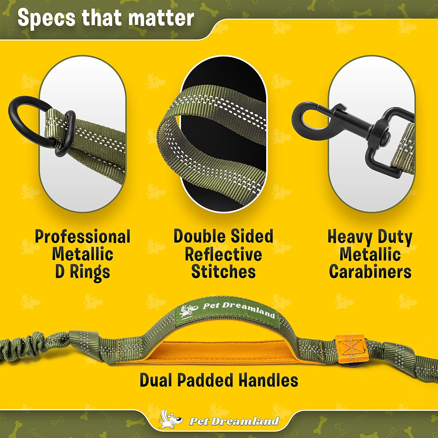 Exquisite Hands Free Dog Leash for Running | Waist Leash for Walking, Jogging, Cycling and Training W. Adjustable Belt and Retractable Bungee | Pet Hiking Gear Pack | Medium and Large Dog Lead Walker