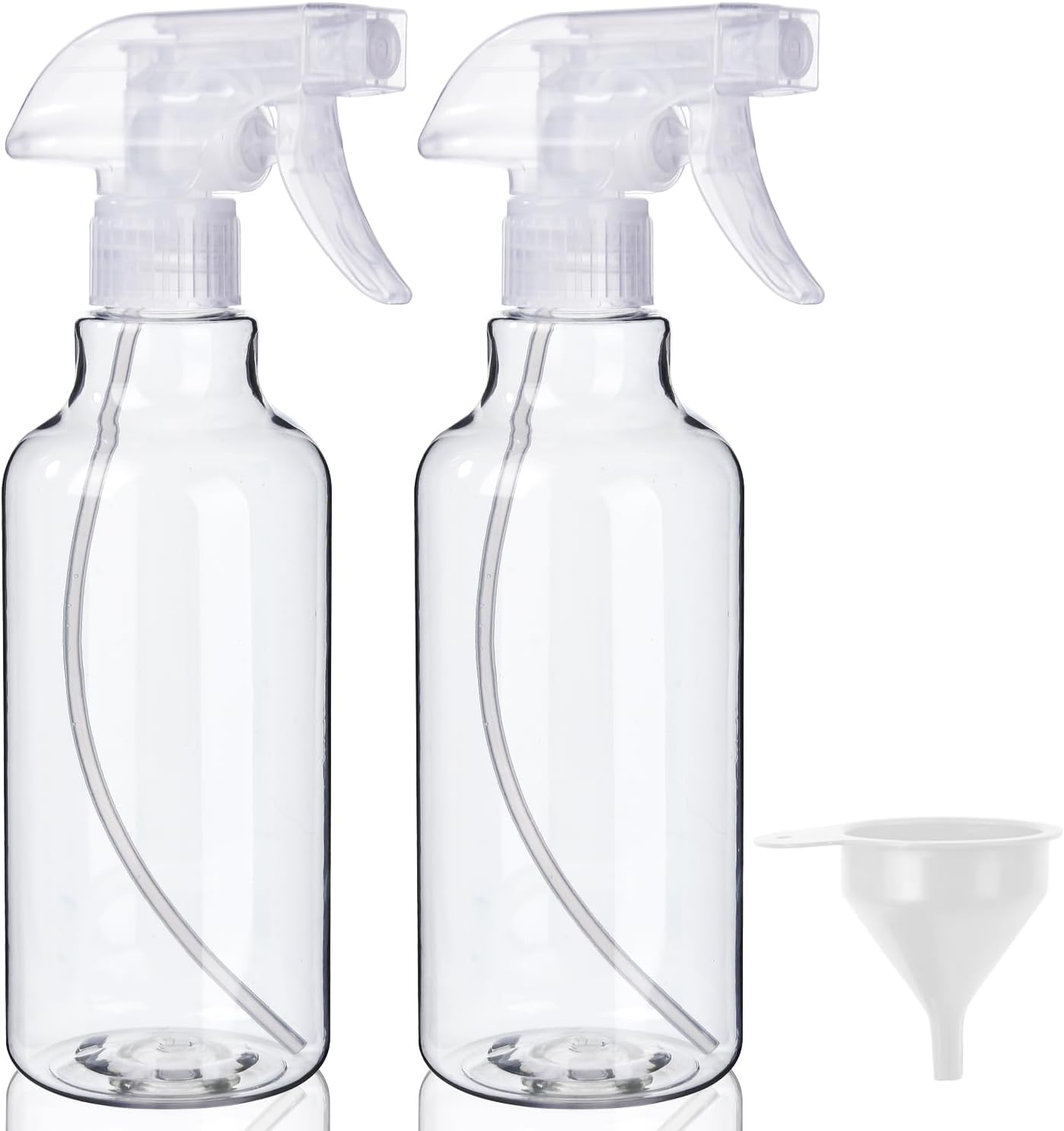 Plastic Spray Bottles (2-Pack, 16.9 Oz) Heavy Duty Spraying, Mist & Stream, Empty Water Sprayer Bottle for Cleaning Solutions, Essential Oils, Hair, Plants, BBQ, Dog Cat Behavior Correction (Clear) image number 2