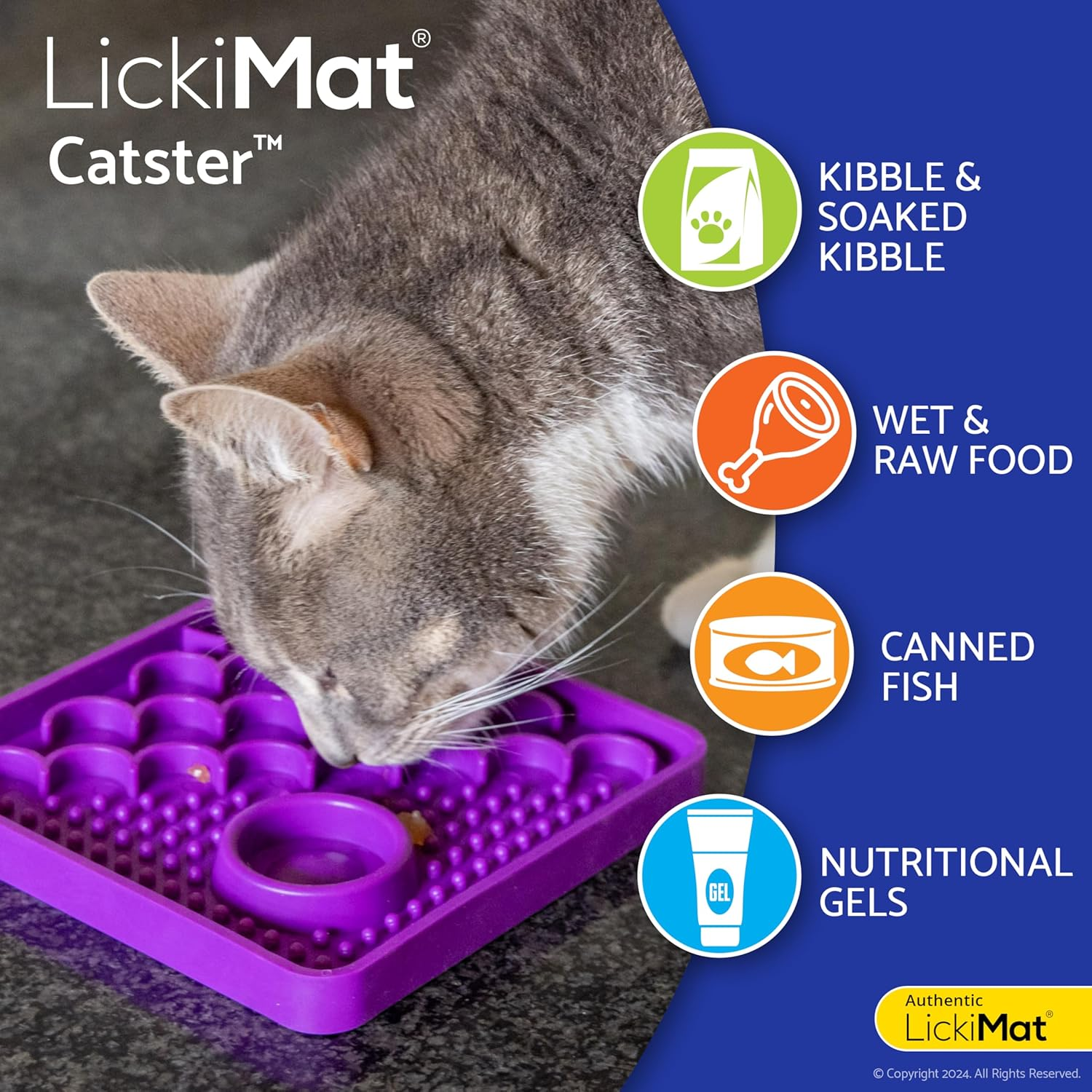Lickimat Catster Combo Slow Feeder with Micro Dish - Enhance Hydration - Ideal for All Cats and Kittens - Promotes Healthy Eating and Engagement - Innovative Cat Feeding Solution - Pink image number 1
