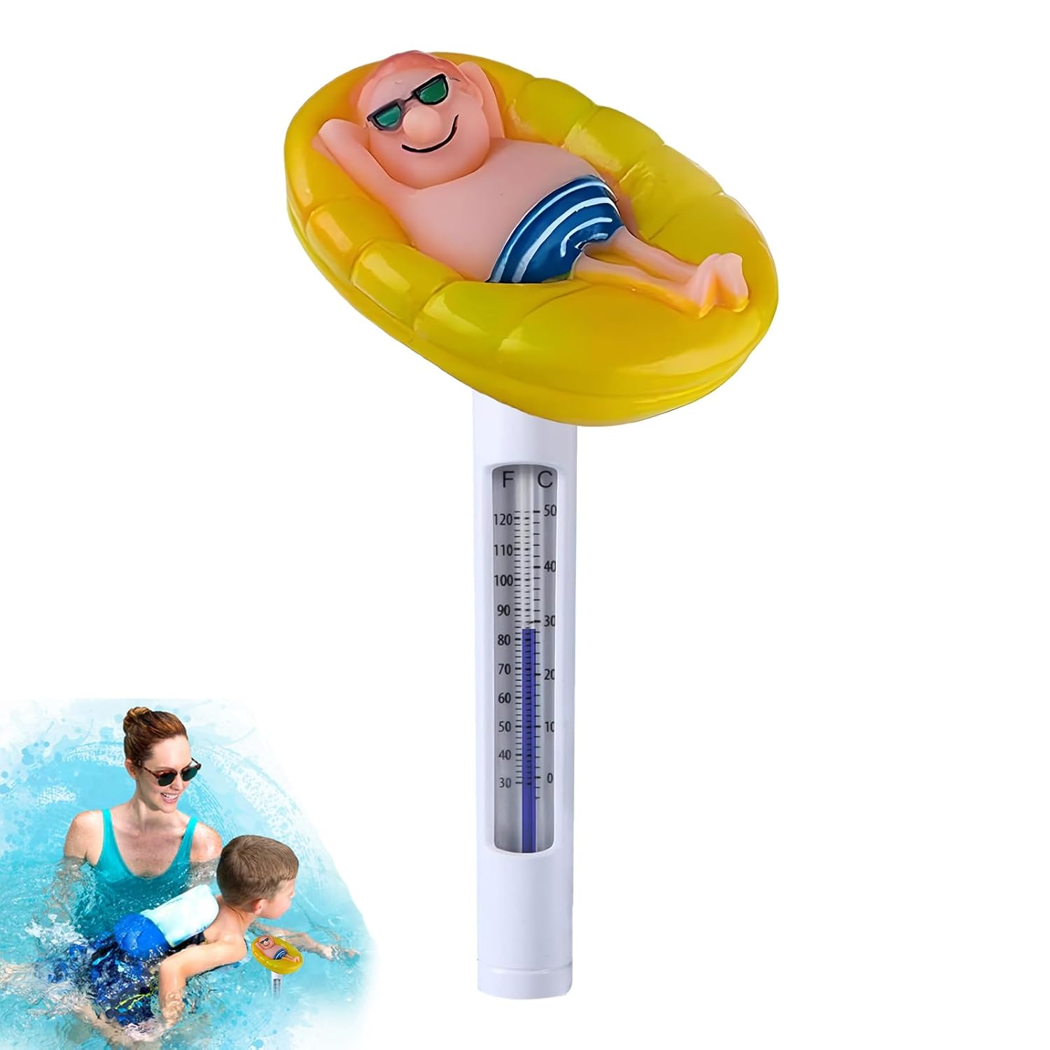 Solar Pool Therrmometer - Accurate Water Temperature Thermometer | Floating Pool Thermometer for Easy Use | Water Temperature Gauge for Precise Poool Monitoring and Enjoyable Swimming image number 2