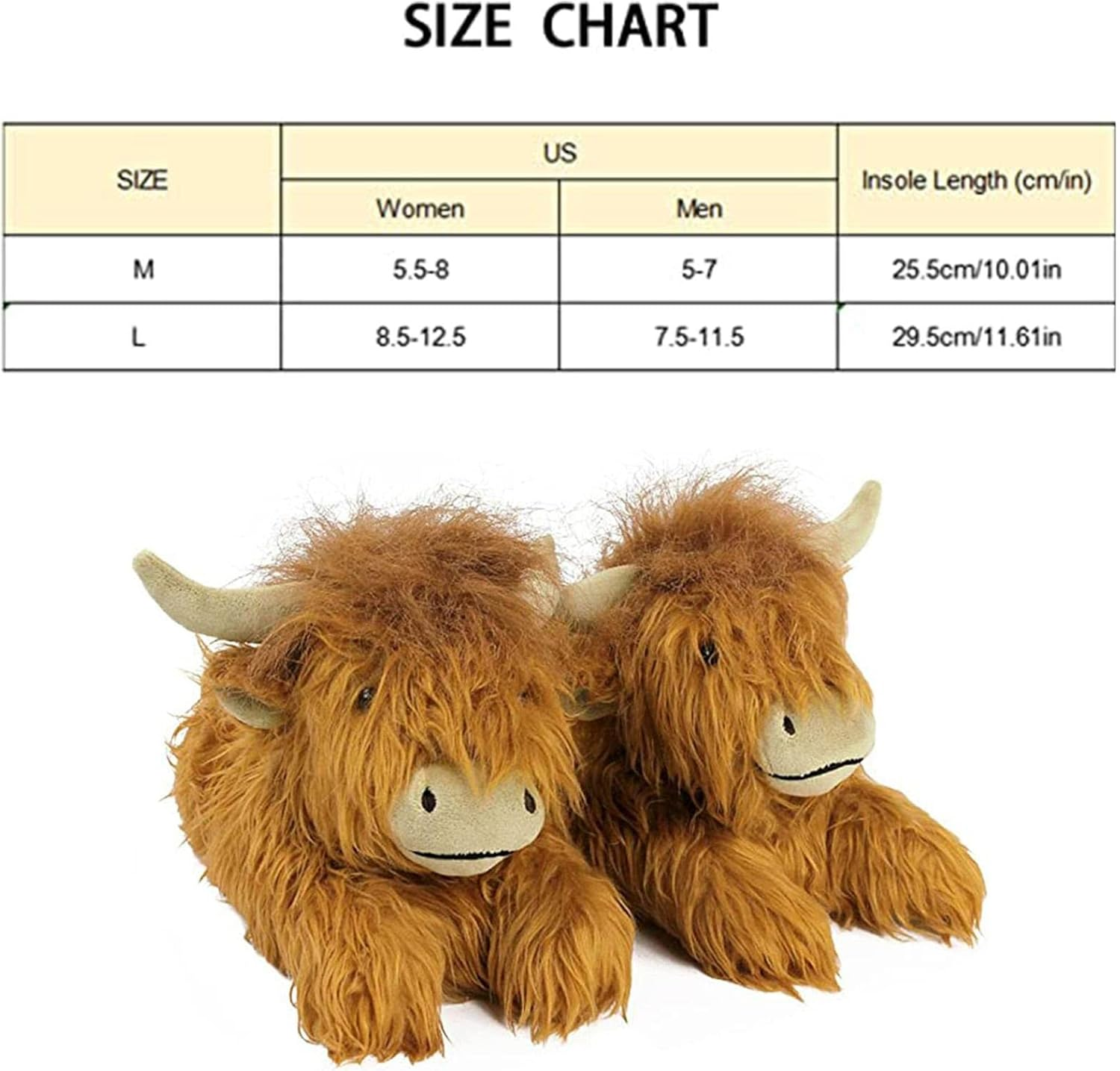 Cow Slippers, Cow Warm Slippers, Highland Cow Stuffed Animal, Cow Shape Warm Slippers for Home, Indoor Outdoor Warm Animal Slippers for Adult Women Men Girl and Boys