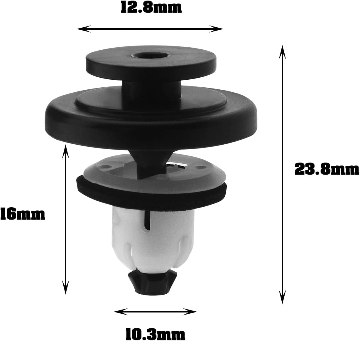 Ecsing 10PCS Tailgate Spoiler Clips 91513-T6A-003 Compatible with Civic CR-V Fit HR-V Plastic Tailgate Spoiler Pin and Nut Retainer Fasteners image number 1