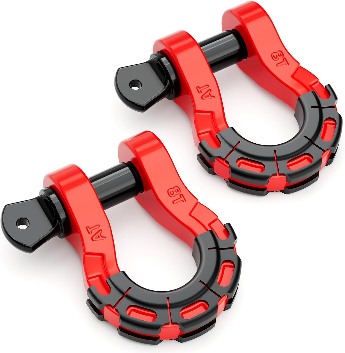 AUTOBOTS D Ring Shackles Heavy Duty(2 Pack) 68,000 Lbs Capacity, Stronger than 3/4" D Shackle, with 7/8" Screw Pin, for Tow Strap Winch off Road Accessory Vehicle Recovery RED image number 4