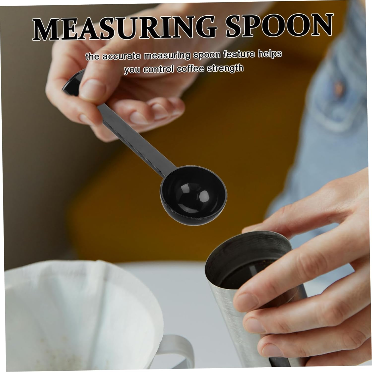 Coffee Bean Spoon Measuring Scoop and Tamper for Espresso Machine Plastic Tablespoon Measure Spoon for Home Coffee Bar