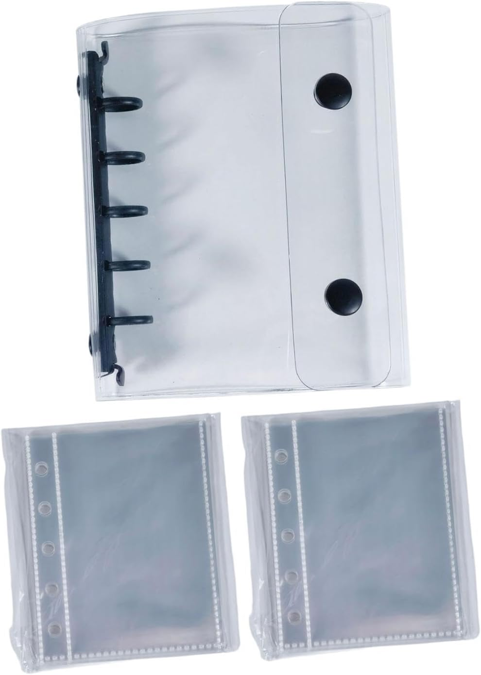 Binder Notebook Covers with Blank Inner Papers 5 S Protector Clear round Binder Cover for Travel Vacation Pictures, Green