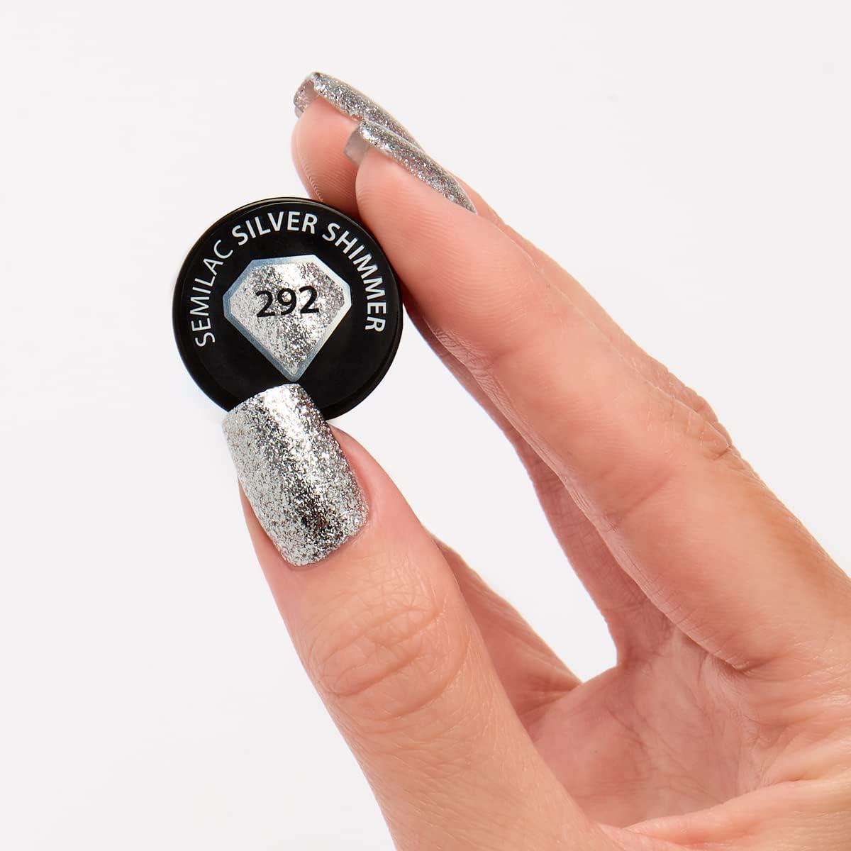 Semilac UV Nail Polish 292 Silver Shimmer 7 Ml image number 3