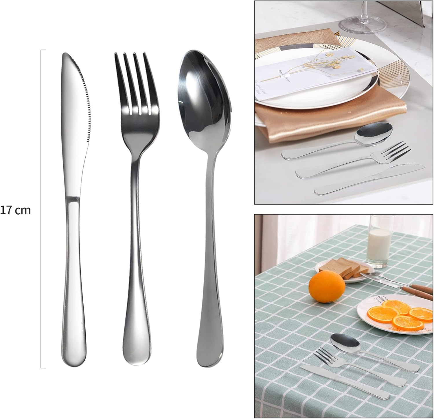 Camping Cutlery Set, ISFORU Stainless Steel Tableware Measuring Case Including Plate, Cup, Bowl, Cutlery with Mesh Bag, Tableware Utensil Set for Outdoor Camping, Hiking and Picnic image number 1
