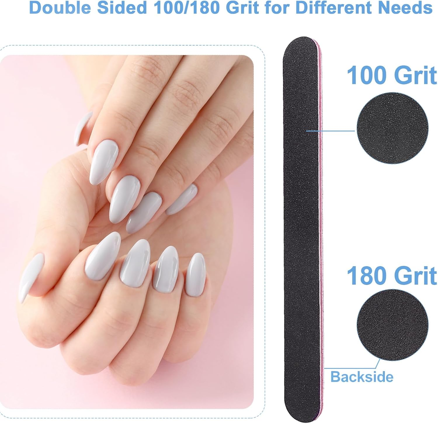 Ahatopia Nail File and Buffer Set, 4-Way Nail Buffers Polishing Kit, Professional Nail File, for Natural Nails, Manicure Filing, Polishing, Polishing, Nail Care, More image number 5