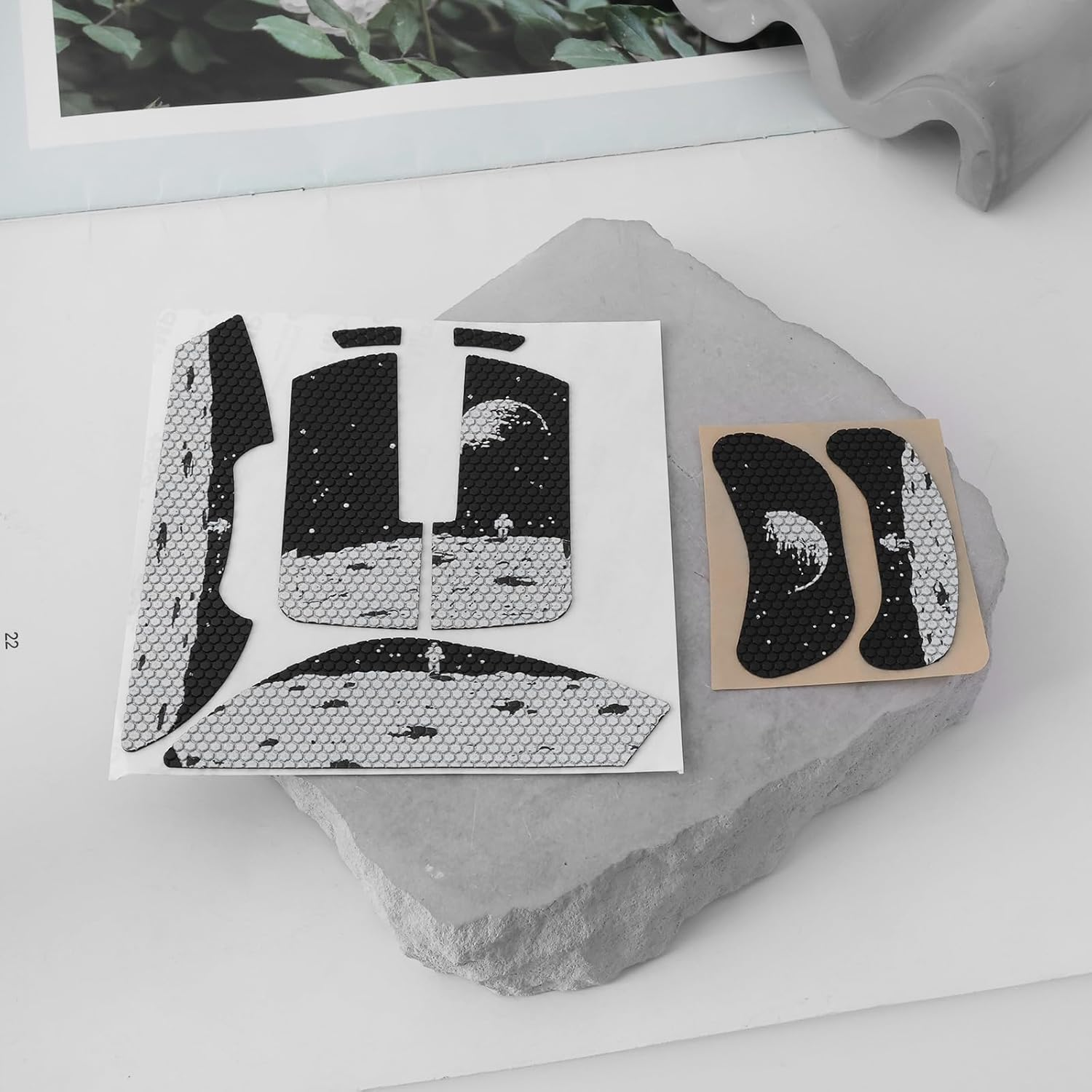 Emsea 1 Set Anti-Slip Mouse Grip Tape Stickers Compatible with Razer Compatible with Viper V3 Pro for Enhanced Gaming Precision Pre-Cut and Sweat-Resistant Skin, Earth Pattern