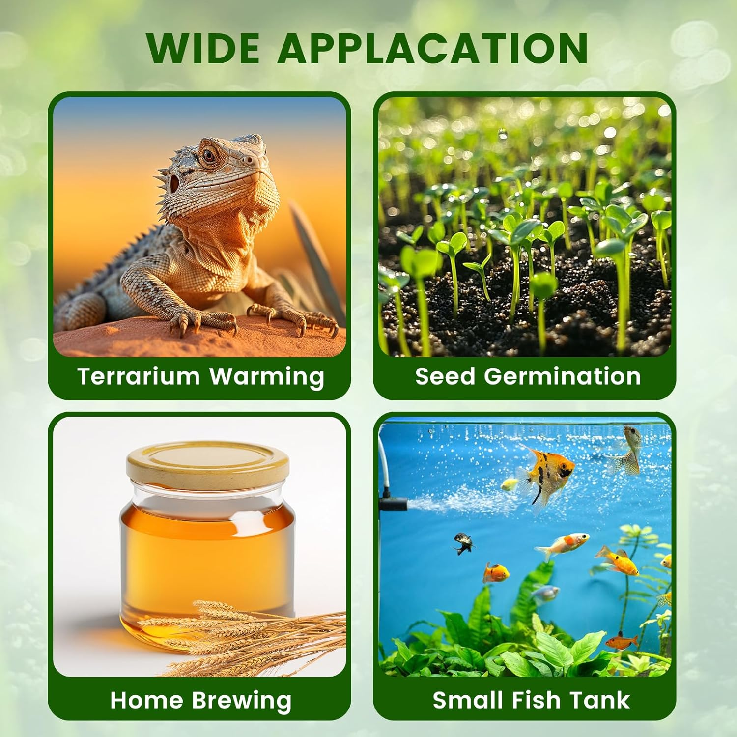 Bonlux Seedling Heat Mat with Thermostat, 25Cm X 50Cm Heat Mats for Plants, Seed Heating Mat for Indoor Growing, Brewing, Terrarium Warming, Seed Germination image number 3