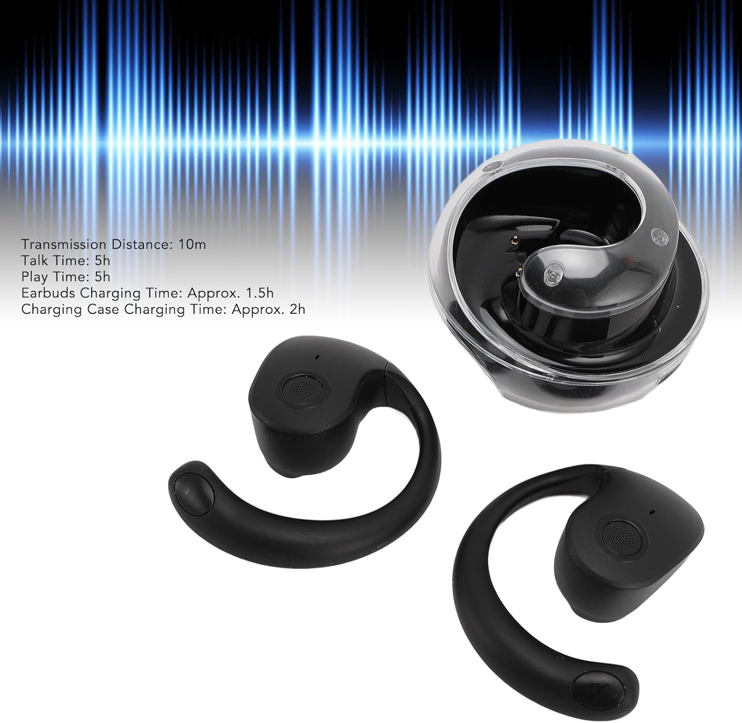 ASHATA Real Time Language Translation Earbuds, Noise Cancelling Translator Earbuds, Translation with 133 Languages Translator Earphones with APP for Music and Call image number 2
