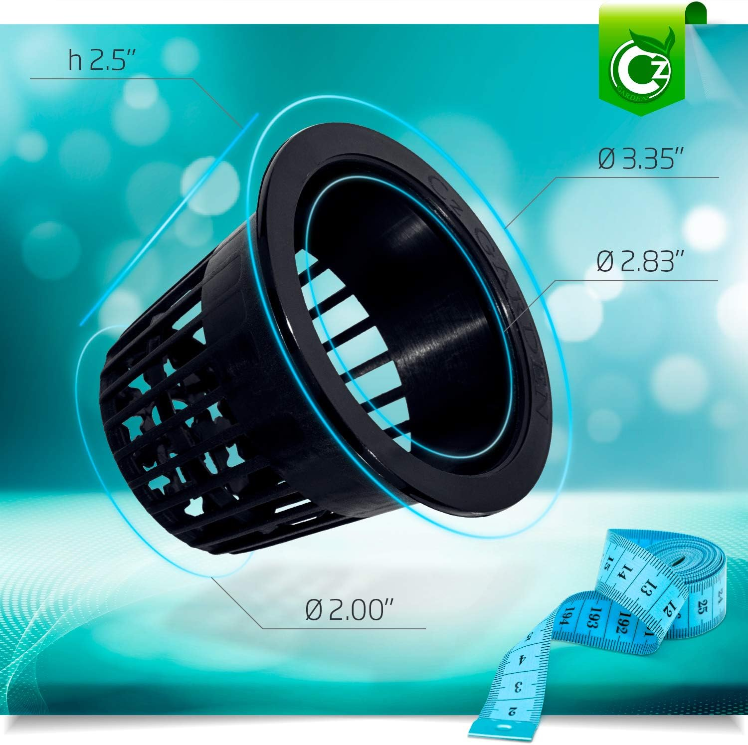 25 Pack - 3 Inch Net Pots Cz All Star round Heavy Duty Cups Wide Lip Design - Orchids ? Hydroponics Kratky Wide Mouth Mason Jars Slotted Mesh image number 2