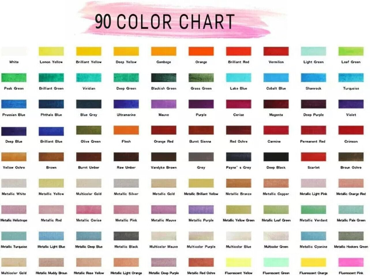 12-90 Watercolour Paint Set with Brush Painting Water Colour Art Artist Kits with Refillable Water Brush and Sponge, Portable Iron Case image number 1