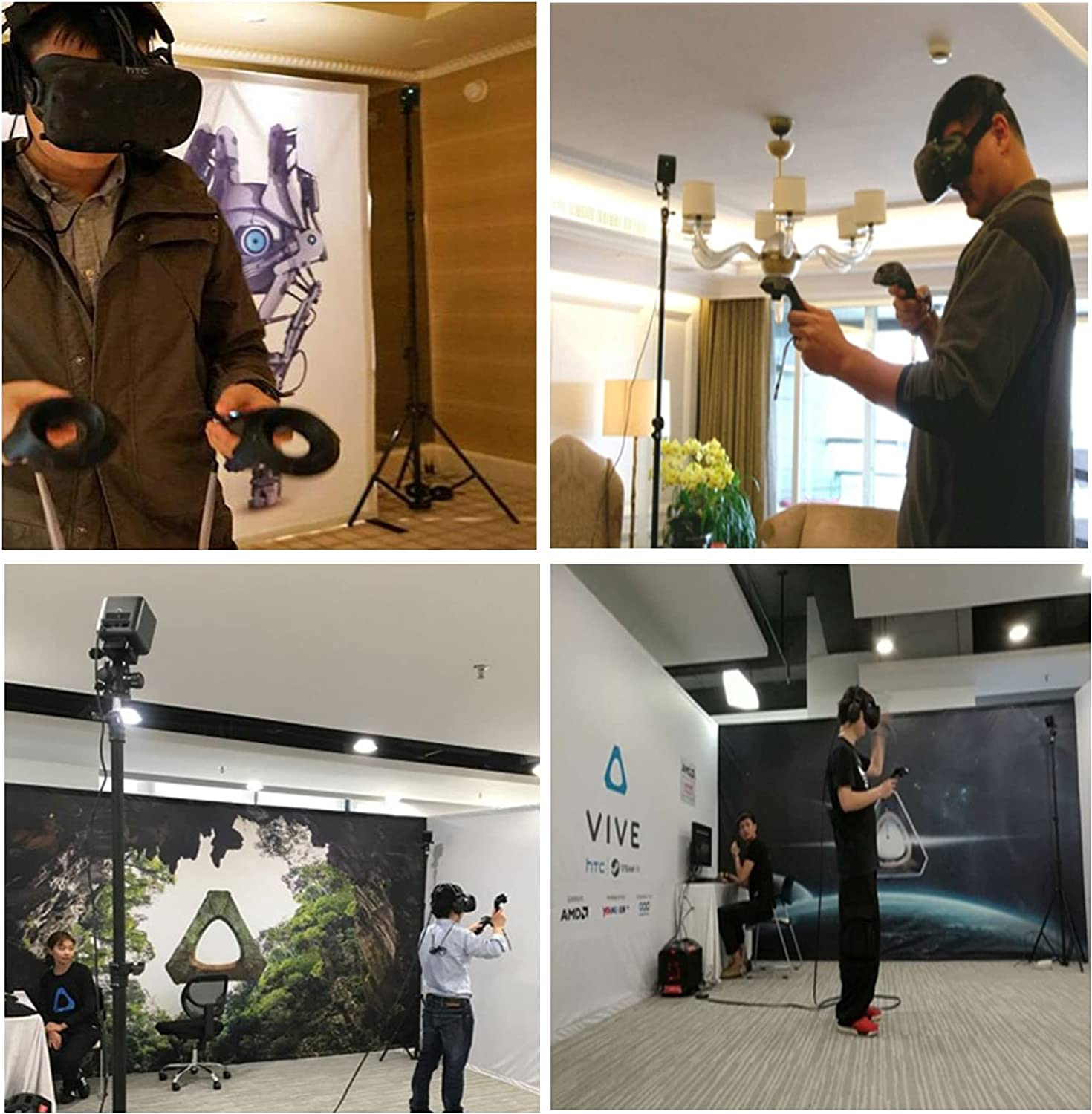 Selens Aluminum Alloy Light Stands Kit 78.7 In/200 Cm Adjustable with 1/4" Mount Ball Head, Wire Harness Clips and Carrying Bag for HTC Vive VR, Video, Portrait and Product Photography Photo Studio, 2 Pcs image number 3