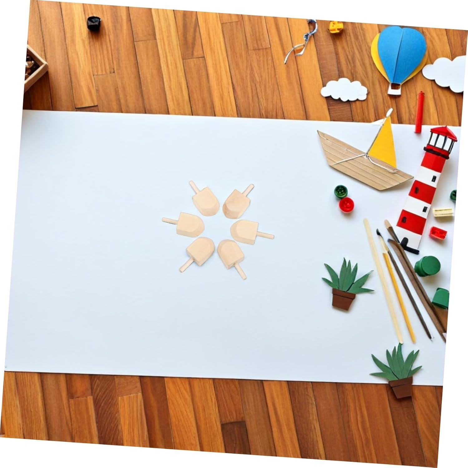 GARVALON 20Pcs Traditional Wooden Dreidels for Hanukkah Unpainted Solid Wood Spinning Tops DIY Craft Supplies for Holiday Decor and Cultural Education image number 4