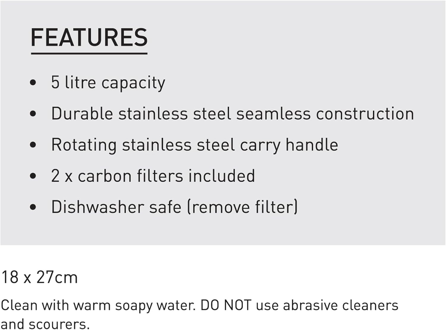 Avanti Stainless Steel Compost Bin, 5 Litre Capacity, Silver image number 2