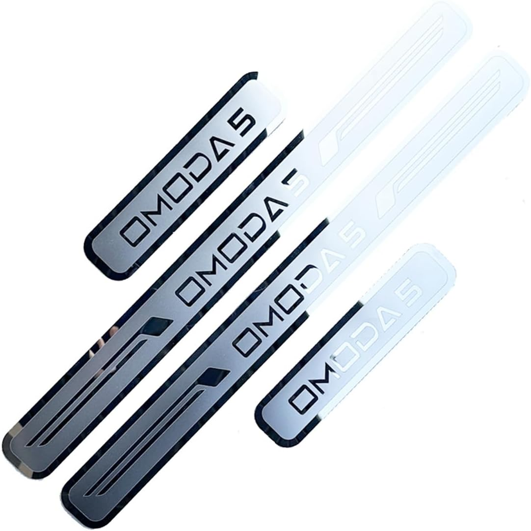 Stainless Door Sill Protector Kick Plate Entry Guard Kit for Chirey Chery Omoda 5 2024 Accessory (Thin Stainless Chrome) image number 3