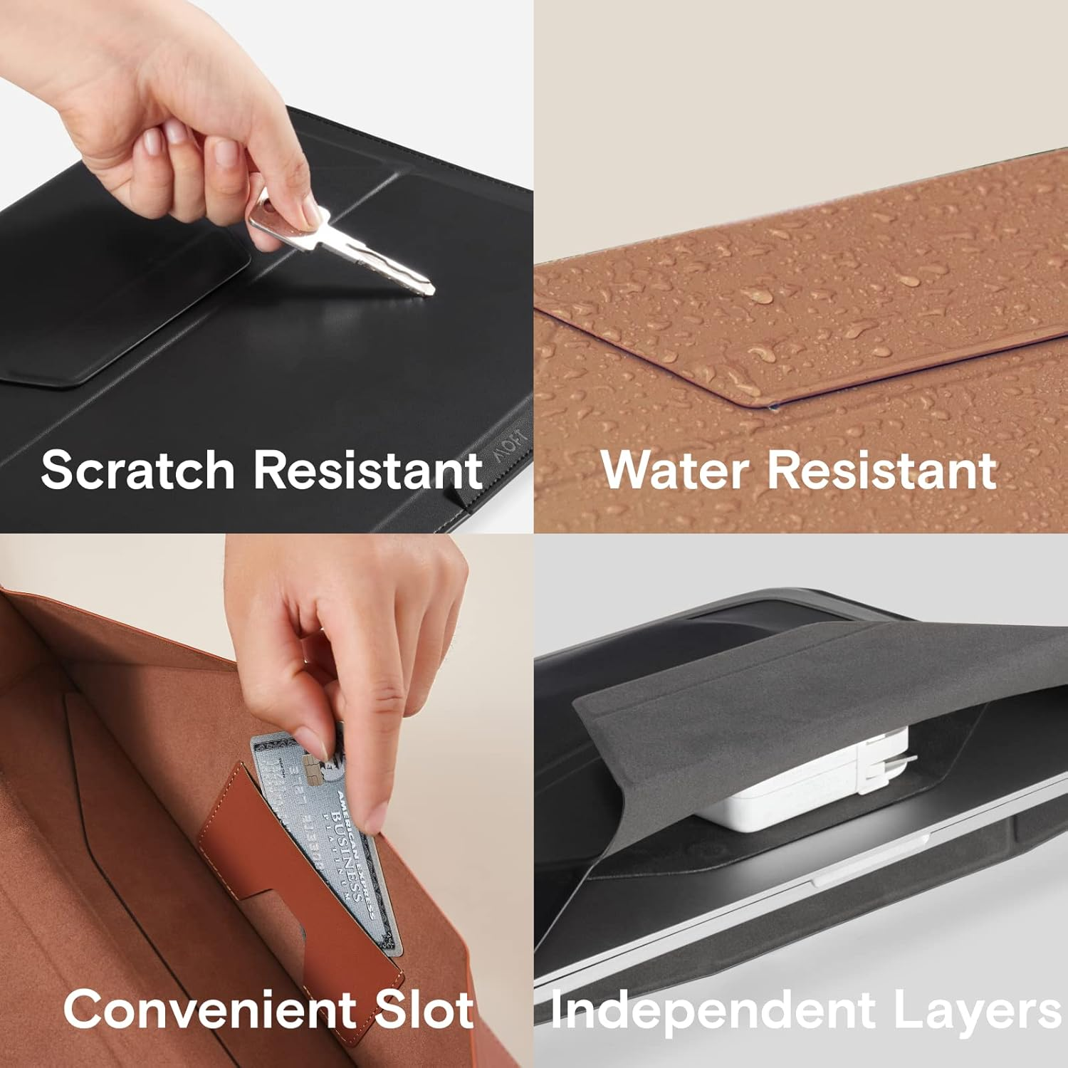 MOFT Laptop Carry Sleeve, 2-In-1 Laptop Bag & Stand for 14" Macbook Air/Pro & Dell/Hp/Lenovo/Asus, Stylish Slim Computer Sleeve Bag with Expandable Storage for Computer Accessories, Deep Blue image number 2