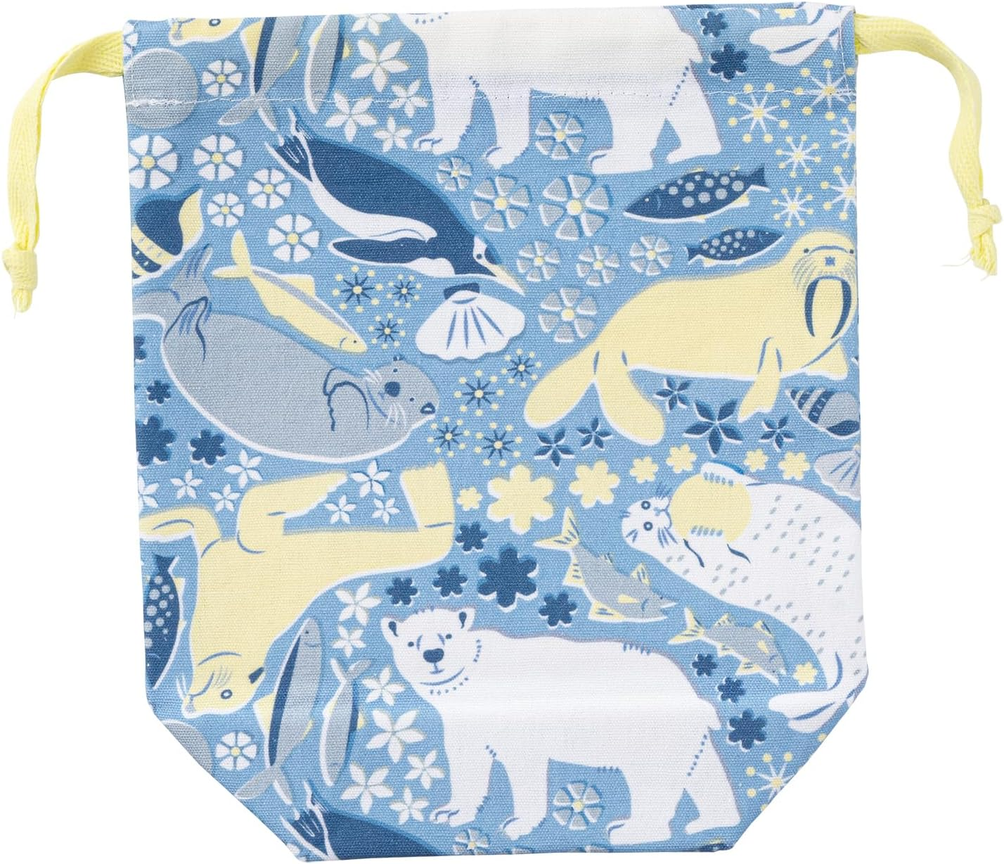 Ribuha Ao 32705-52 Aqua Huge in the SEA Drawstring Pouch, Approx. W 6.7 X D 3.0 X H 7.9 Inches (17 X 7.5 X 20 Cm), Accessory Case, Stylish, Water Creatures Pattern