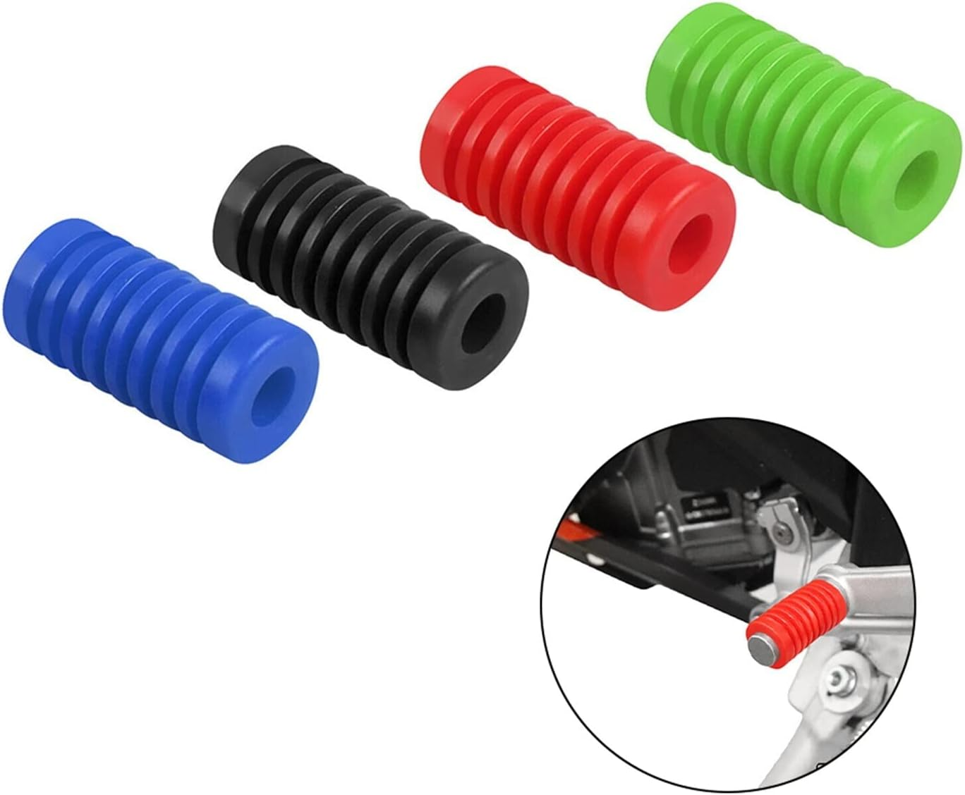 New Motorcycle Gear Shift Shifter Lever Foot Pad Pedal Rubber Cover Universal Moto Pedal Kick Start Foot Pegs Pad Accessories (Color : Black)