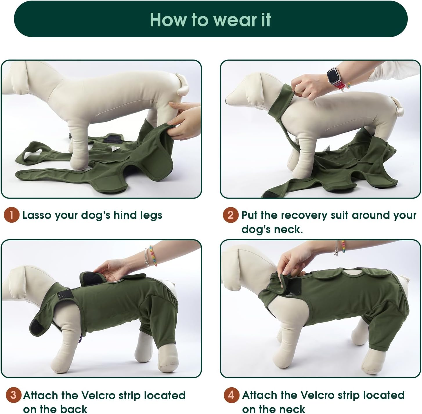 Kuoser Hundebody Nach Op, Hundebody Nach Op Body F&uuml;r Hund Kastration R&uuml;de H&uuml;ndin, Erholungsanzug Hund, Hundeschenkel Schutz Bodysuit, Anti-Wundlecken Op Body Hunde, Hund Halskrause Alternative image number 6