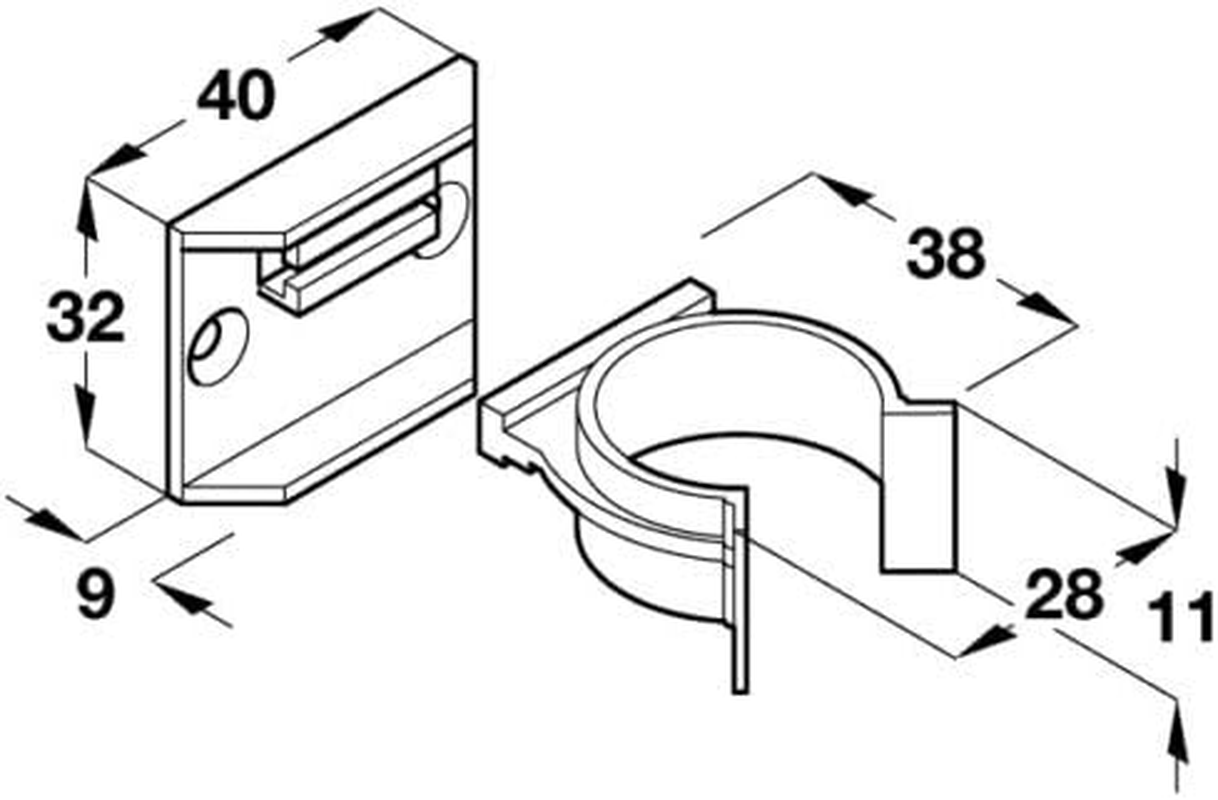 X10 Kitchen Plinth Leg Clips & Brackets Kick Board Plastic FITS 30MM Diameter Leg image number 1