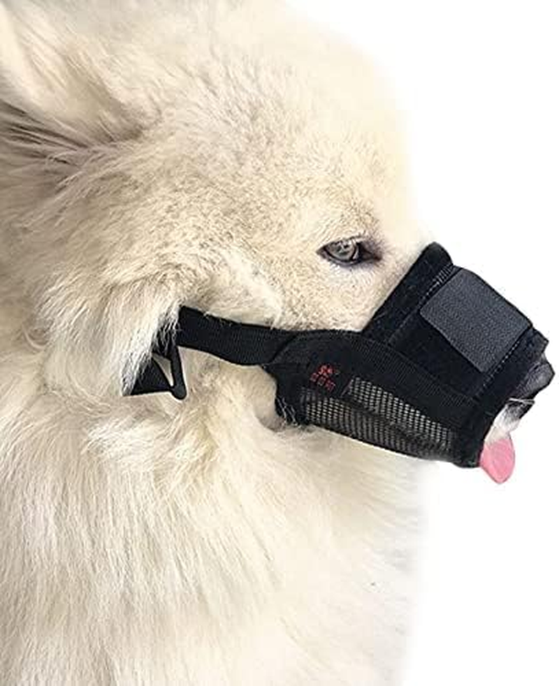 Muzzle for Dogs, anti Biting, Breathable and Chewing with Comfortable Nylon Mesh Soft Fabric and Adjustable Loop, Suitable for Small, Medium and Large Dogs (M)