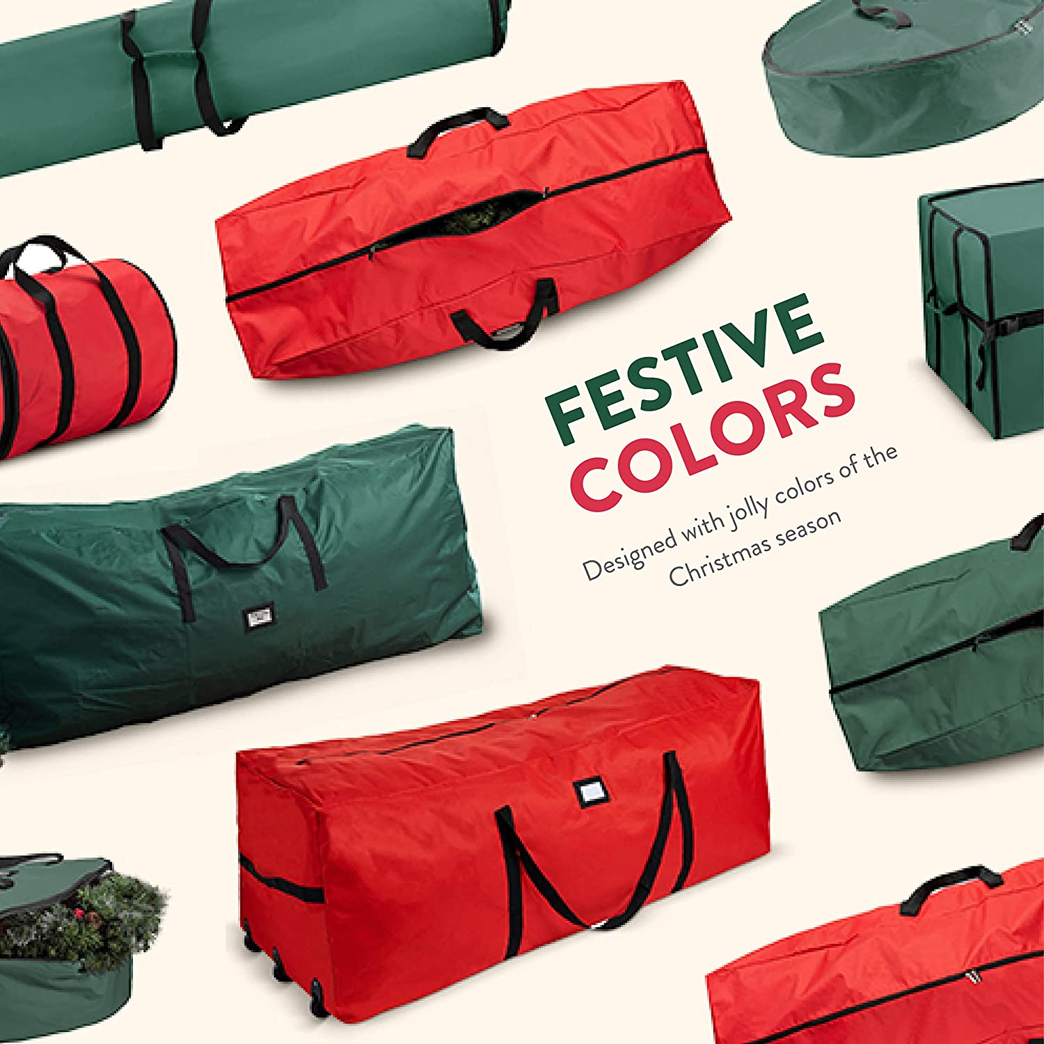 Premium Large Christmas Tree Storage Bag - Fits up to 9 Ft. Tall Artificial Disassembled Trees, Durable Handles & Sleek Dual Zipper - Holiday Xmas Bag Made of Tear Proof 600D Oxford - 5 Year Warranty image number 4