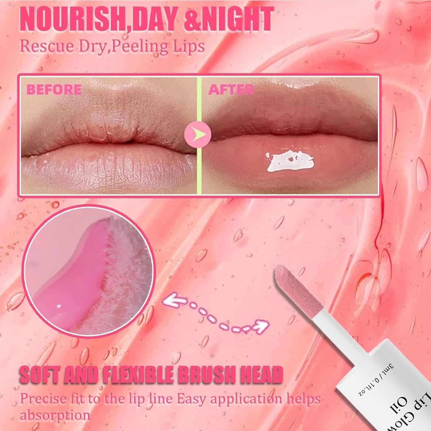 2Pcs Clovey Korean Lip Oil Stain,Clovey Tinted Lip Glow Oil,24-Hour Hydration & Plumping Effect,Waterproof,No Peel Off,Smooth Glide Application (01+02, SIZE) - 01+06 image number 6