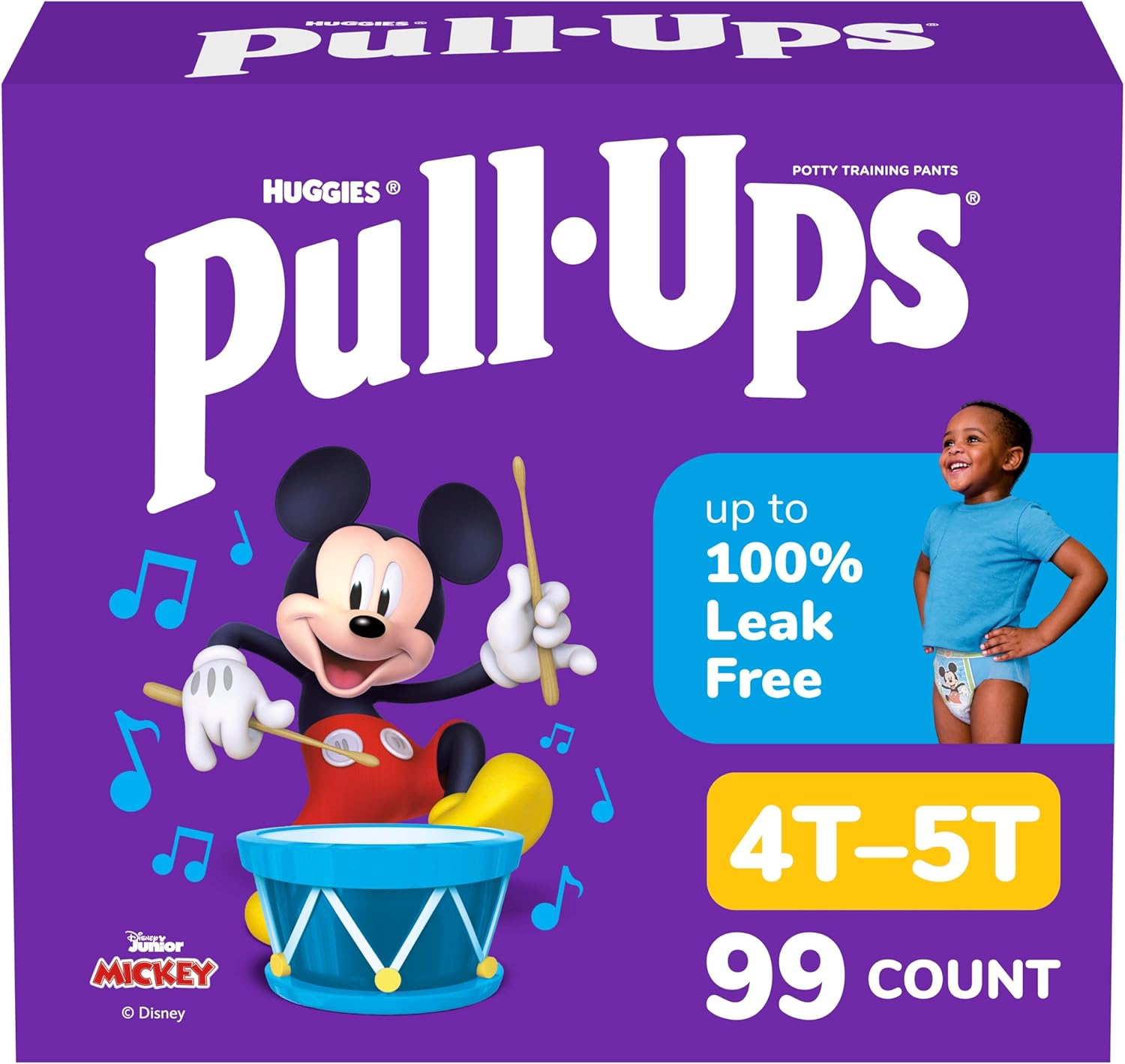 Pull-Ups Learning Designs Potty Training Pants for Boys, Size 4T-5T (38-50 Pounds), 99 Count, One Month Supply (Packaging May Vary)